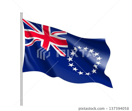 Waving flag of Cook Islands Waving flag of Cook Islands 137394058
