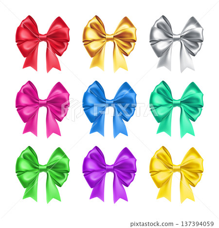 Pretty decorative bows from satin 137394059