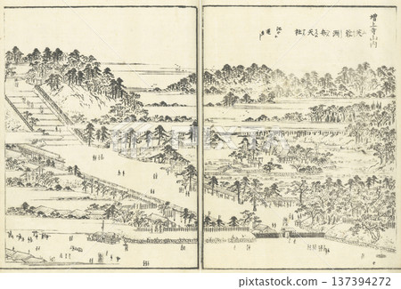Illustrated Guide to Famous Places of Edo: Fuyoshu Benten Shrine, Zojoji Temple Illustrated Guide to Famous Places of Edo: Fuyoshu Benten Shrine, Zojoji Temple 137394272