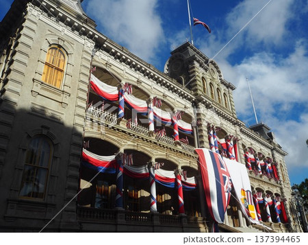 Iolani Palace, the last royal palace of the Kingdom of Hawaii, a historic building in Honolulu Iolani Palace, the last royal palace of the Kingdom of Hawaii, a historic building in Honolulu 137394465