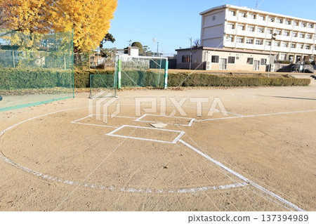 Baseball field in the schoolyard 137394989