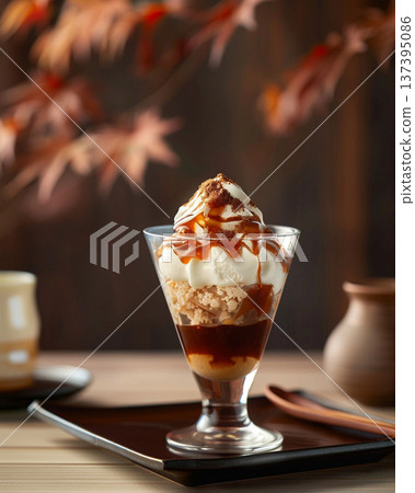 秋季限定版栗子焙茶芭菲（成人款）AI圖像 137395086