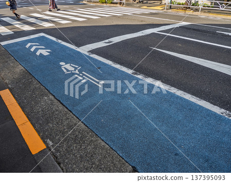 "Regular bicycle lane" and stop line before the intersection 137395093