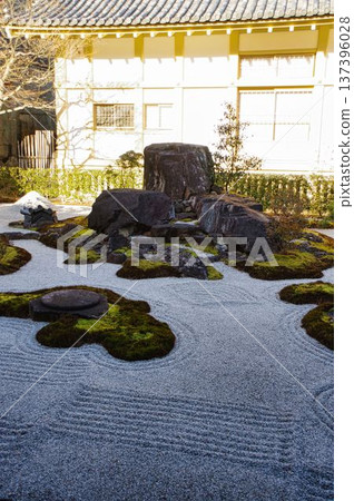 Dry landscape garden and stepping stones 137396028