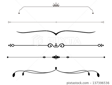 Decorative dividers and ornament lines set, vintage border elements, calligraphic frame embellishments for wedding and certificates Decorative dividers and ornament lines set, vintage border elements, calligraphic frame embellishments for wedding and certificates 137396536