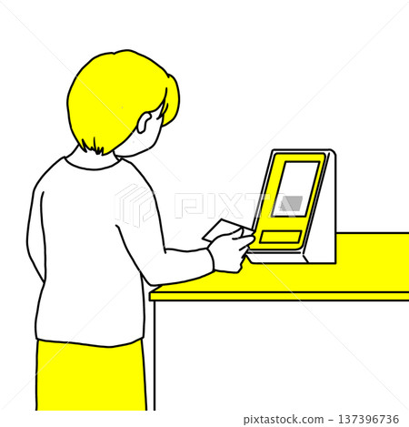 一位女士正在接受她的「我的號碼卡」申請。 137396736