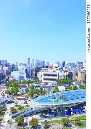 愛知縣名古屋市，名古屋市中心的風景，林立著許多摩天大樓 137396918