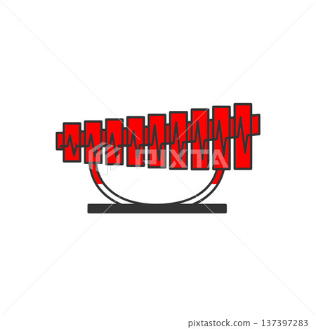 Red Marimba Illustration with Modern Abstract Style 137397283