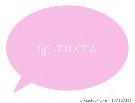 A simple horizontal oval pink speech bubble 137397321
