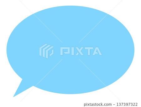 A simple horizontal oval light blue speech bubble 137397322