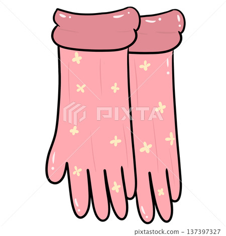 Pink Gardening Gloves Cute Garden Clipart 137397327