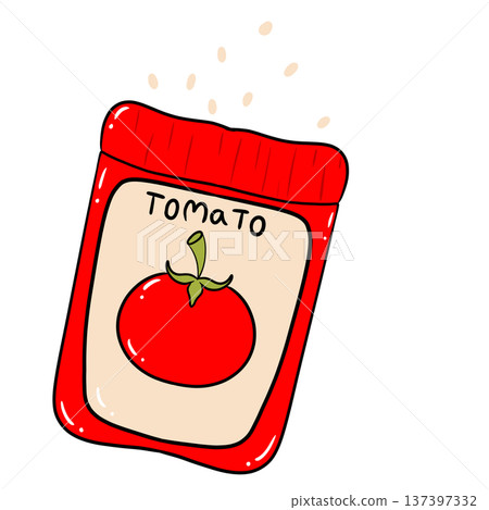 Tomato Seeds Packet Cartoon Illustration Tomato Seeds Packet Cartoon Illustration 137397332