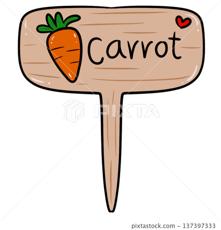 Carrot Garden Sign Wooden Plant Marker Clipart Carrot Garden Sign Wooden Plant Marker Clipart 137397333