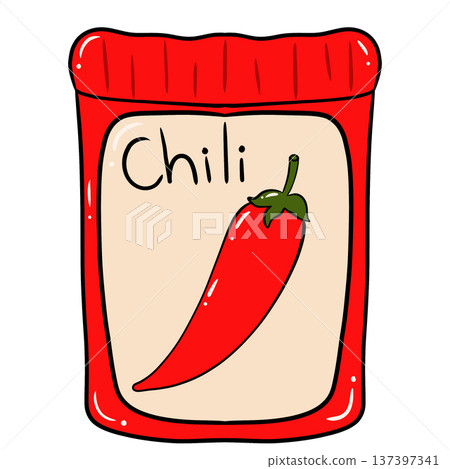 Chili Seeds Packet Cartoon Illustration Chili Seeds Packet Cartoon Illustration 137397341