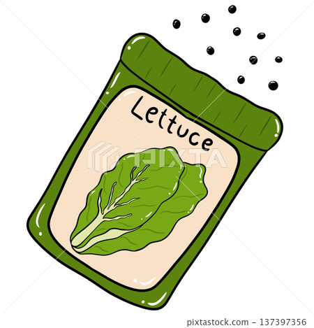 Lettuce Seeds Packet Cartoon Illustration Lettuce Seeds Packet Cartoon Illustration 137397356
