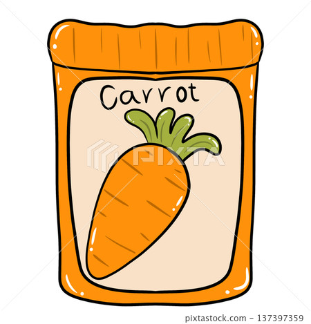 Carrot Seeds Packet Cartoon Illustration Carrot Seeds Packet Cartoon Illustration 137397359