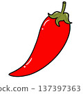 Red Chili Pepper Cartoon Vector Illustration 137397363