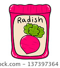 Radish Seed Packet Cartoon Illustration 137397364