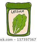 Lettuce Seeds Packet Cartoon Illustration 137397367