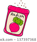 Radish Seed Packet Cartoon Illustration 137397368
