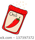Chili Seeds Packet Cartoon Illustration 137397372