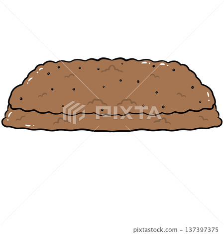 Seedlings Growing in Garden Soil Bed Cartoon Illustration 137397375