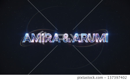 Elegant Blue Glowing Name Typography Elegant Blue Glowing Name Typography 137397402