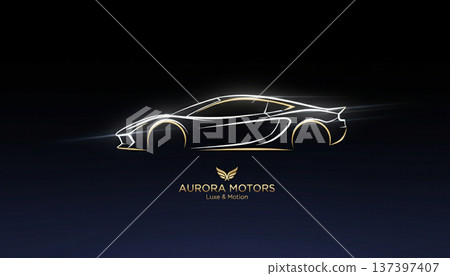Futuristic Sports Car Side Profile Illustration 137397407