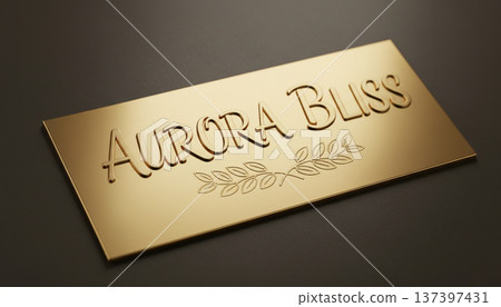 Elegant Gold Nameplate Mockup Elegant Gold Nameplate Mockup 137397431