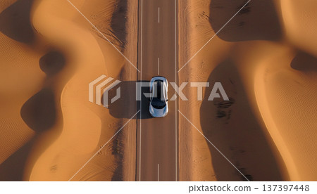 Minimal Desert Road Aerial Composition Minimal Desert Road Aerial Composition 137397448