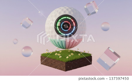 Floating Abstract Object Minimal Art Scene Floating Abstract Object Minimal Art Scene 137397450
