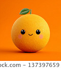 可愛的橙色角色水果圖案吉祥物插圖 AI 圖像 137397659