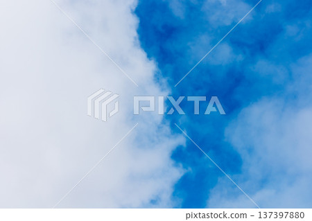 Sky with clouds. Gentle sunlight illuminates soft clouds in spacious sky backdrop Sky with clouds. Gentle sunlight illuminates soft clouds in spacious sky backdrop 137397880