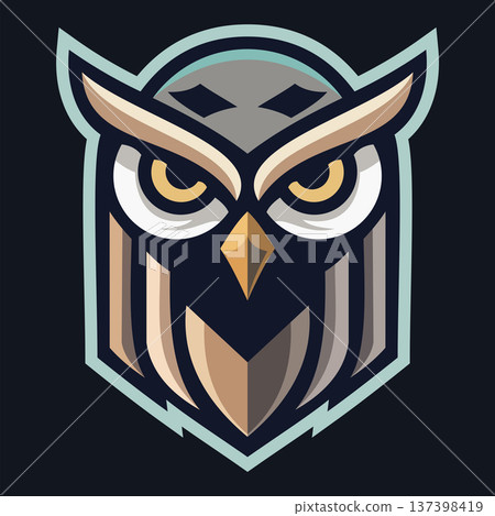 owl head mascot logo design vector template 137398419