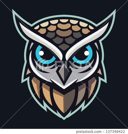 owl head mascot logo design vector template 137398422