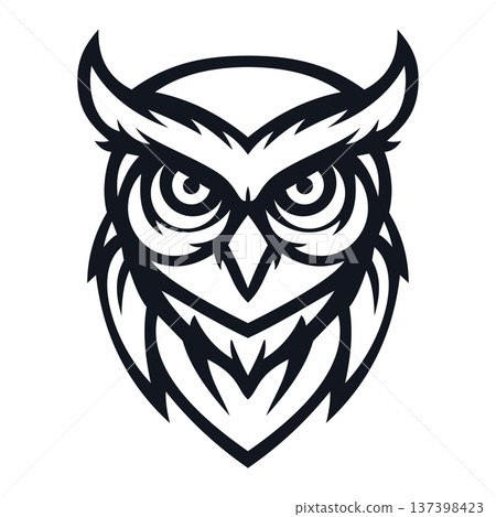 owl head mascot logo design vector template 137398423