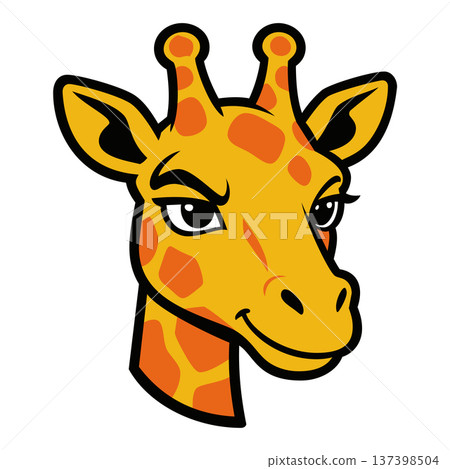 giraffe head mascot logo design vector 137398504