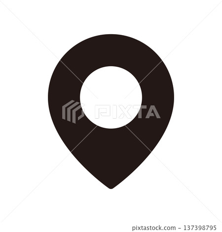 簡單的黑色地圖圖釘圖標 簡單的黑色地圖圖釘圖標 137398795