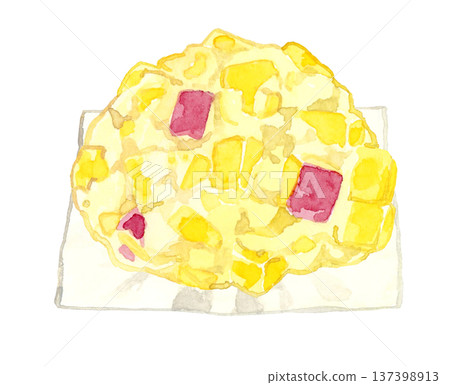 Oni Manju hand-drawn watercolor illustration Oni Manju hand-drawn watercolor illustration 137398913