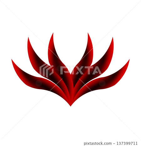 A vibrant abstract graphic featuring multiple stylized red petals or flames with a gradient effect on a clean white background, ideal for modern design projects. A vibrant abstract graphic featuring multiple stylized red petals or flames with a gradient effect on a clean white background, ideal for modern design projects. 137399711