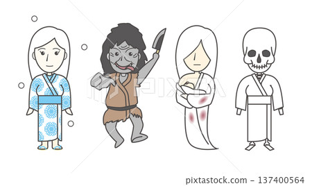 日本女性妖怪插畫集（雪女、山姥、骨女、姥、鬼故事、民間傳說） 137400564