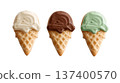 Ice cream cone cookie 3-flavor set (vanilla, chocolate, mint) 137400570