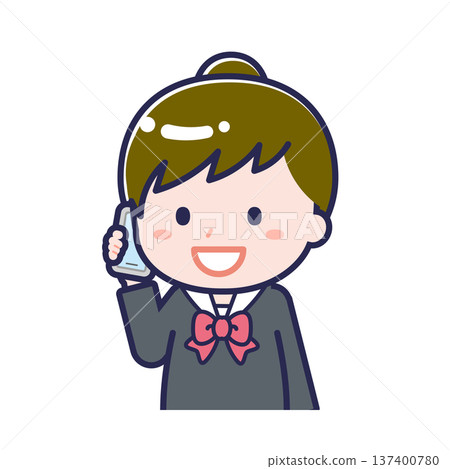 A female student using a smartphone 137400780