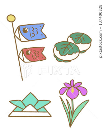 一套可愛的兒童節活動插畫 137400829