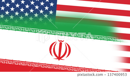 Iran and US America national flag. Iran and US America national flag. 137400953