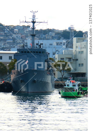 Maritime Self-Defense Force minesweeper in Sasebo Port Maritime Self-Defense Force minesweeper in Sasebo Port 137401025