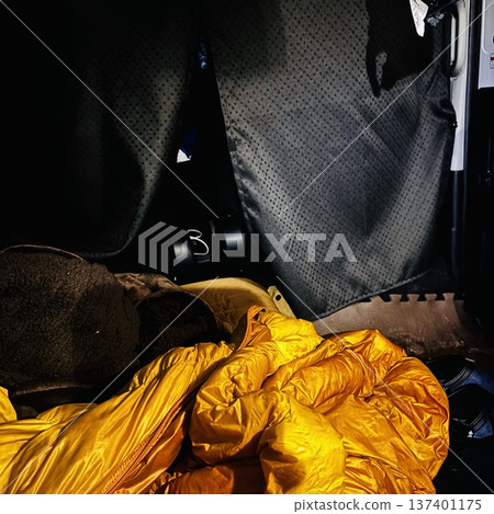 Sleeping in a minicar Sleeping in a minicar 137401175
