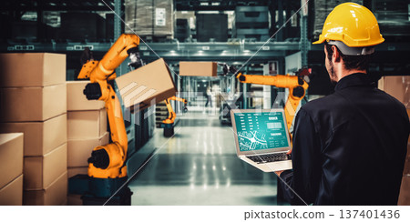 Smart robot arm systems for innovative warehouse and factory digital technology Smart robot arm systems for innovative warehouse and factory digital technology 137401436