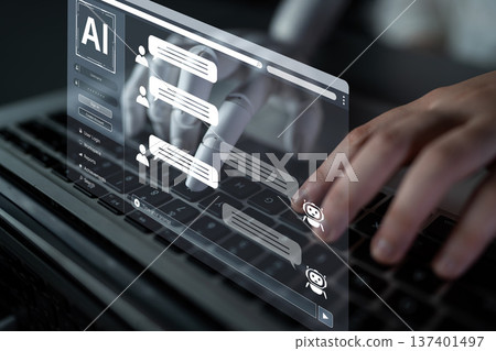 Self-improving conversational AI demonstrating its own chatbot capabilities. Fermion Self-improving conversational AI demonstrating its own chatbot capabilities. Fermion 137401497