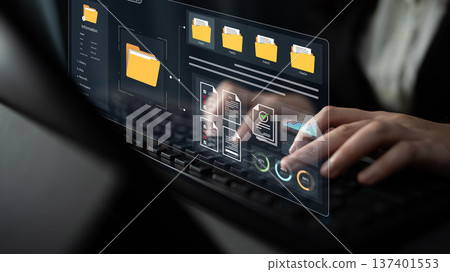 Digital document management system dashboard with file and data analytics. Fermion Digital document management system dashboard with file and data analytics. Fermion 137401553